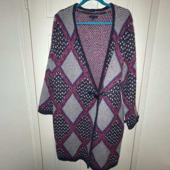 Tommy Hilfiger Sweater Coat Toggle Pockets Alpaca - Picture 2 of 12